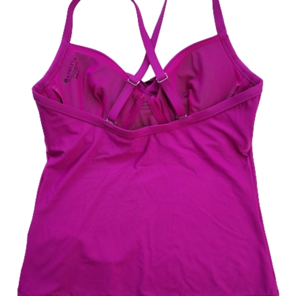 Athleta Twist Up Tankini Swim Top Size 34 B/C Pink Fuchsia Magenta NWT - Picture 4 of 12